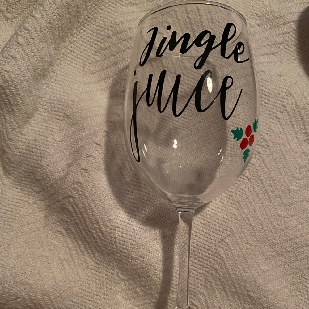 Christmas wine glass